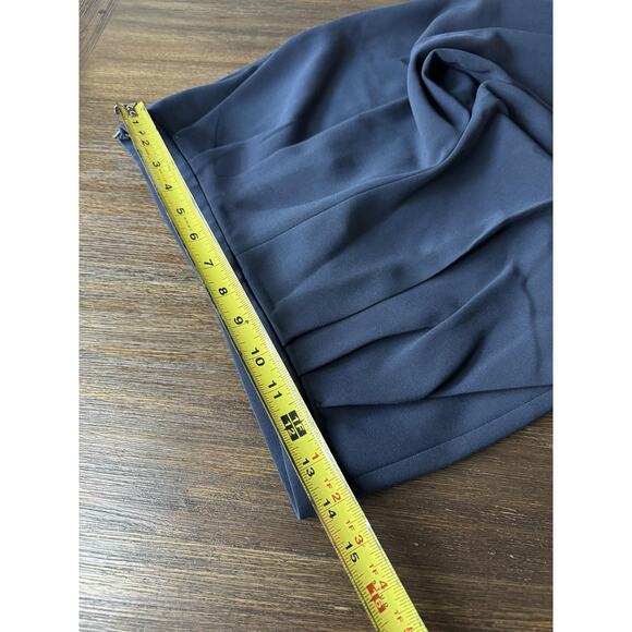 Max Mara Pants Womens 6 Navy Pleated Tapered Leg Side Zip Slacks Made in Italy - Picture 10 of 12